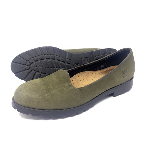 Mocassini da donna Timberland pelle scamosciata verdi slip on scarpe impermeabili taglia 7 M