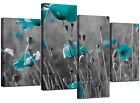 Extra Large Teal Flowers Floral Canvas Wall Art Prints Pictures 4139