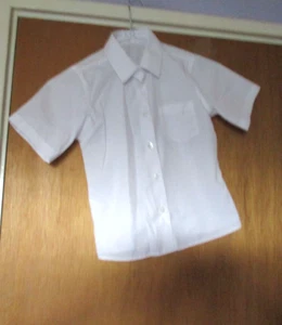 set of 2 white short sleeved school shirts tops blouses age 7 years - Picture 1 of 4