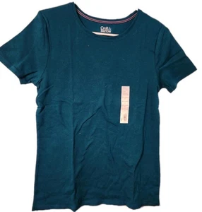 CROFT BARROW KLASSISCHES T-SHIRT TÜRKIS BLAU RUNDHALSAUSSCHNITT KURZARM GR. L Neu mit Etikett - Bild 1 von 2