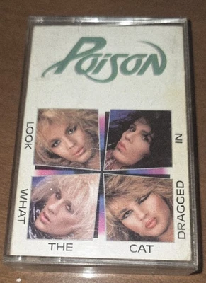 1986 Poison cassette "Look What the Cat Dragged In" Enigma Records(VG) - Image 1 of 2
