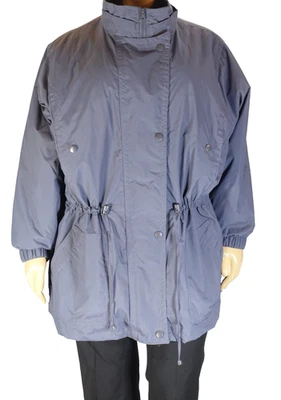 MUJER DENTRO ~ ¡NUEVO!!~ABRIGO FORRO ACOLCHADO CON CREMALLERA 4X NAILON AZUL GRISÁCEO Foto 1 de 4