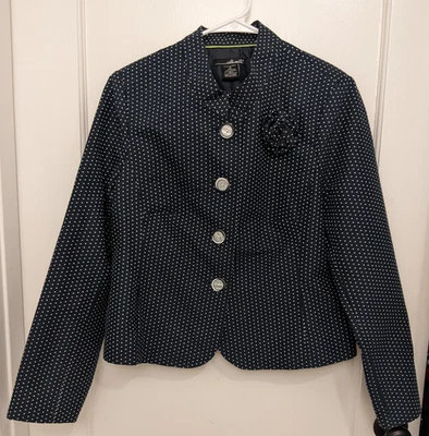 Chaqueta Blazer Willie Smith Para Mujer Forrada Manga Larga Lunares Talla 14 Foto 1 de 4