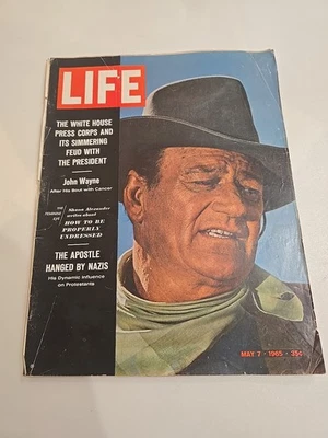 VTG Life Magazine May 7 1965 Vol 58 #18 John Wayne After A Bout with Cancer - Image 1 of 4