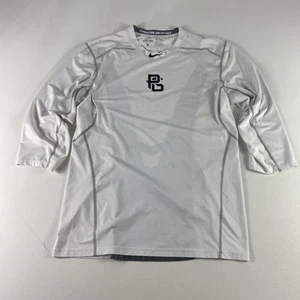 Camisa de béisbol Nike Pro Hypercool Dri-Fit Max para hombre grande blanca gris ajustada - Imagen 1 de 12