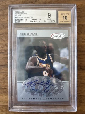 KOBE BRYANT  1999 SAGE Autographs Silver BGS 9/10 #A9 17/50 - Image 1 of 2
