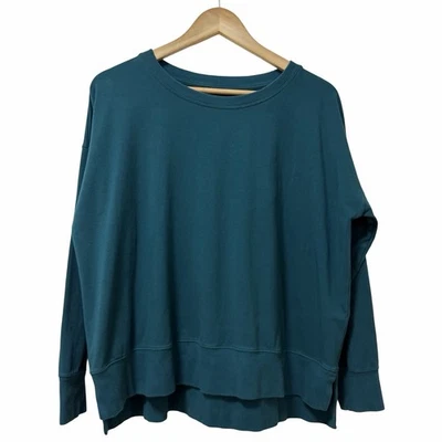 Camiseta Eileen Fisher Algodón Orgánico Manga Larga Talla M Azul Minimalista Todos los Días Foto 1 de 4