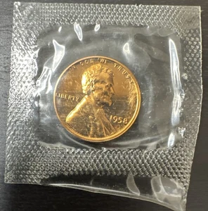 1958 Cello Proof Lincoln Wheat  Penny from U.S. Proof Set - Picture 1 of 4
