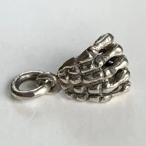 Silver Skeleton Hand Pendant Sterling 925 Gothic Horror Spooky Skeletal - Picture 1 of 10