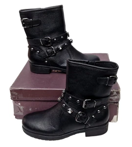 Carvela Sander 2 Zip Up Black Leather Heel Boots Damen EU 36 UK 3 UVP 189£ - Bild 1 von 9