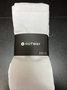 Paquete de 3 calcetines Outway All Day Performance L/XL blancos para hombre 12-14 nuevos - Imagen 1 de 7