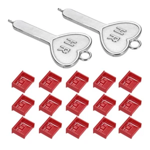 Bloqueur 15 ports verrouillage port USB/poussière PC bloqueur avec clés codées,rouge - Photo 1 sur 5