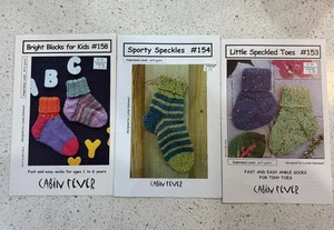 Cabin Fever Knitting Pattern #158 Bright Blocks for Kids Fast & Easy Socks 1-6yr - Picture 1 of 4