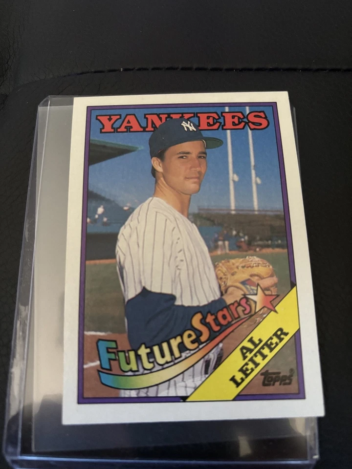 1988 Topps Al Leiter #18 cartão de erro faltando NY no peito - Imagem 1 de 2