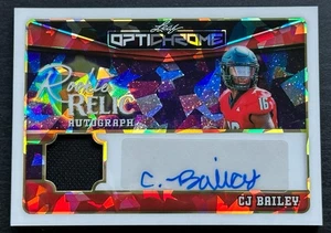 2025 Leaf Optichrome CJ Bailey Auto #d 2/2 NC State Red Crystal Color Match - Picture 1 of 3