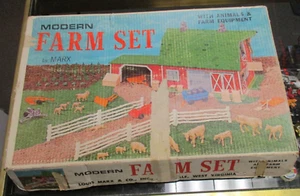MARX VINTAGE MODERN FARM SET PLAYSET HORSE FENCE W/ BONUS RARE CREAM FARMERS - Picture 1 of 3