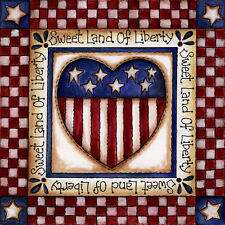 CANVAS Sweet Land Of Liberty by Laurie Furnell 36x36 Patriotic Art Reproduction