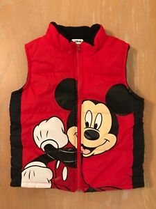 Boys Disney Outerwear Vest Mickey Mouse Red & Black Size 5T