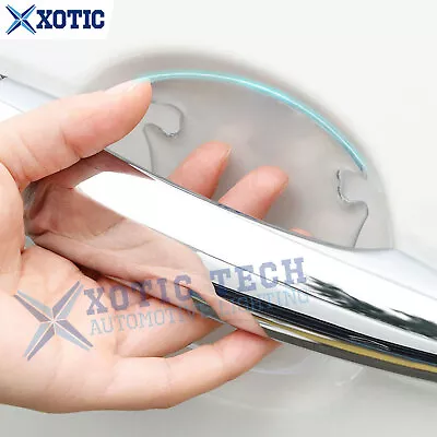 3D Car Door Handle Scratch Protector Film Anti-collision Strip Sticker 4Pcs/Set - Image 1 of 4