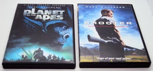 2 DVDs PLANET OF THE APES 2001 & SHOOTER Mark Wahlberg Double Feature Tim Burton - Foto 1 di 3