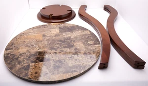 Transitional Round Faux Marble Top Accent Table Brown 900926 Fast Shipping - Picture 1 of 14