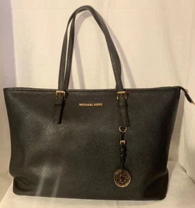 Jet Set Travel große Saffiano Leder Beuteltasche Tasche schwarz Handtasche Michael Kors $ 90 OBO - Bild 1 von 15