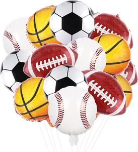 20 Pieces 18 Inches Sports Balloons Set, Large Football Basketball Baseball Socc - Picture 1 of 12