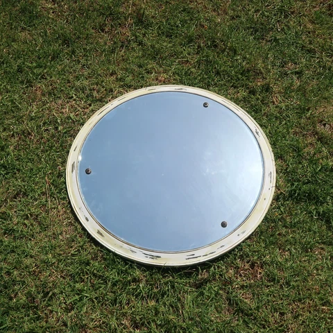 Vintage Round Wall Mirror Beveled Glass Shabby Chic 27" x 27" Cover