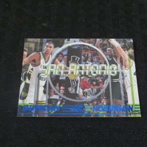 1997 Press Pass Double Threat Blue #45 Tim Duncan Rookie/David Robinson 