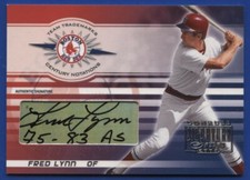 2003 DONRUSS SIGNATURE FRED LYNN TEAM TRADEMARKS CENTURY NOTATIONS AUTO #/100