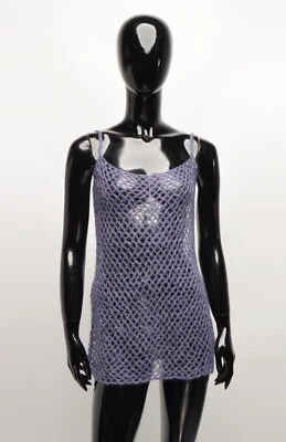 Camiseta sin mangas Oliver by Valentino vintage años 90 crochet red mezcla mohair brillante rara Foto 1 de 4