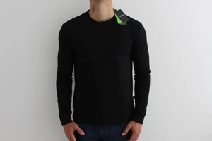 Hugo Boss Salbo Pullover Sweater Sweatshirt Black Color Logo - Picture 1 of 7