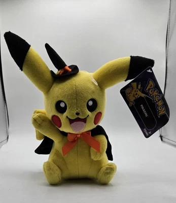 Pokemon Tomy Pikachu Plush  Halloween Cosplay Stuffed 8" New with Tags  - Image 1 of 4