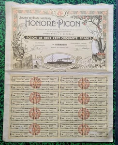 Dépt 33 - Bordeaux - Top Déco Très Célèbre Distillerie Honoré PICON 12/09/1919 - Picture 1 of 2