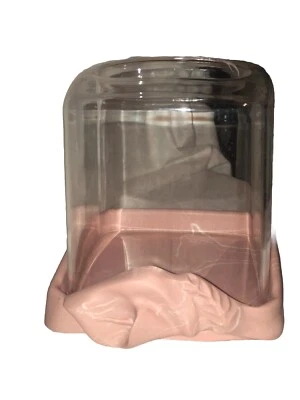 罕见好莱坞摄政复古粉红色和透明纸巾盒封面 Cala Lily 有趣 — 第 1/4 张图片