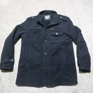 2799 Trend Setter Black Dress Jacket Over Coat Button and Zip Adult Men M Medium - Picture 1 of 8