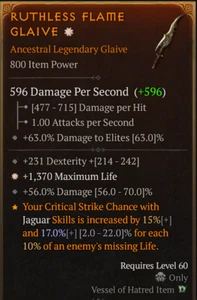 💥DIABLO 4💥SEASON 8💥Glaive💥GA Maximum Life + Dexterity+Damage - Picture 1 of 1