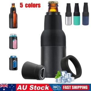 3in1 Stainless Steel Beer Bottle Cooler Insulated Vacuum Beverage Bottle Outdoor - Picture 1 of 17