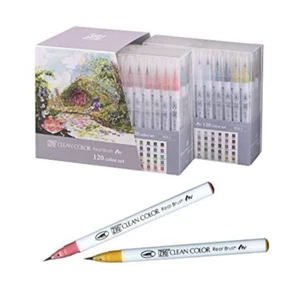 Kuretake ZIG Clean Color Real Brush 120 Colors RB-6000AT/120V Japan F/S - Picture 1 of 7
