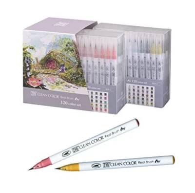 Kuretake ZIG Clean Color Real Brush 120 Colors RB-6000AT/120V Japan F/S - Image 1 of 4
