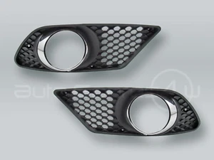 AMG-style Front Bumper Fog Light Grille PAIR fits 2008-2011 MB C-Class W204 - Picture 1 of 2