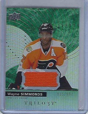 2017-18 Upper Deck Trilogy Green #7 Wayne Simmonds Jersey 035/687  - Image 1 of 2