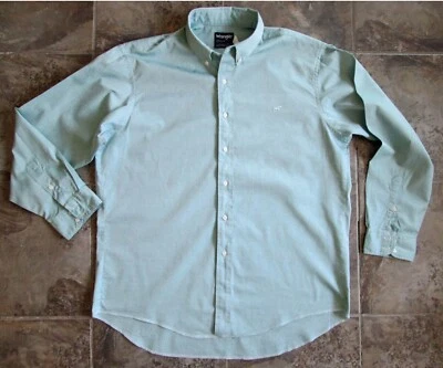 Camisa Western Para Hombre Wrangler 17.5-35 (XL) Corte Vaquero Colas X Largas Azul Verde EE. UU. Foto 1 de 4