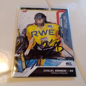 DEL Tr. Card 09/10 Krefeld Pinguine Premium Silber sig. Danijel Kovacic