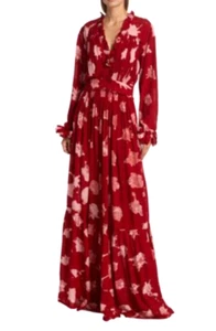Neu mit Etikett Busayo Ina Maxikleid mit Rüschen und V-Ausschnitt Größe XS Eventkleidung - Bild 1 von 11
