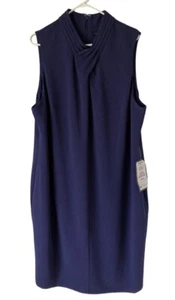 RACHEL ROY Dress Womens Size 20W Blue Sleeveless Midi Pleated Neck NWT - Picture 1 of 10