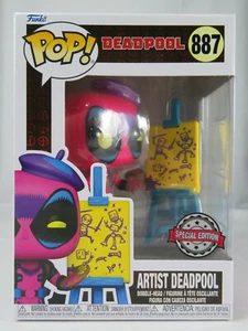 Marvel Funko Pop - Artist Deadpool (Blacklight) - Deadpool - No. 887 - Picture 1 of 8