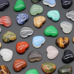 15×18mm Heart Cabochon CAB Flatback Semi-Precious Gemstone For Jewellery Making - Picture 1 of 27
