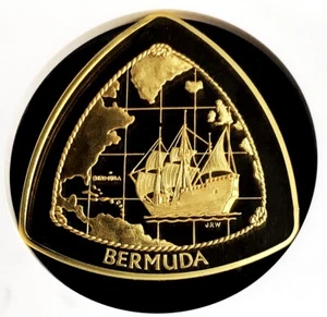 1998 GOLD 5oz BERMUDA 90 MINTED $180 DOLLAR DEVILS TRIANGLE COIN NGC PF 67 UC - Picture 1 of 3