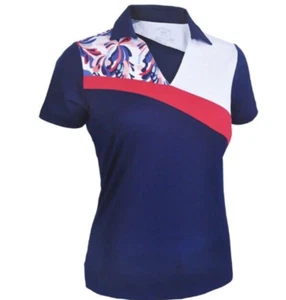 Monterey Club Fountain Floral Print Golf Polo Shirt-Navy Blue-Size XXL-NWT - Picture 1 of 8